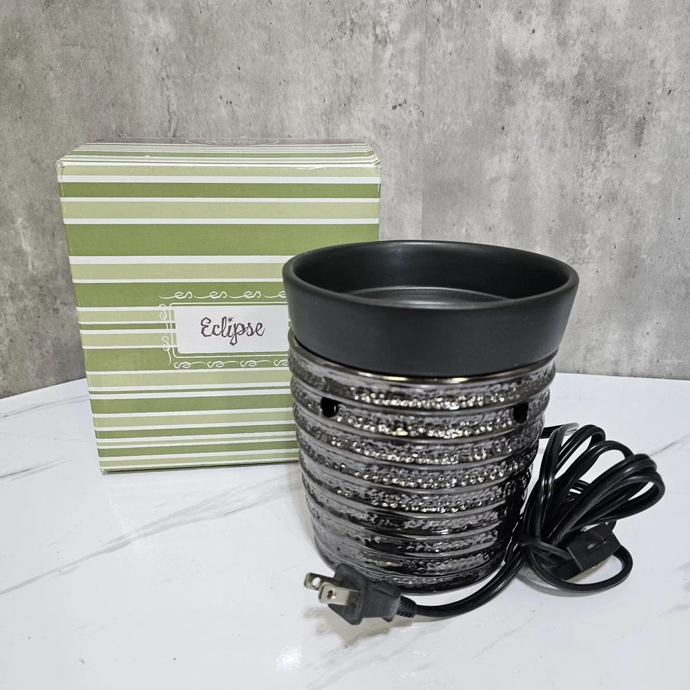 Scentsy Warmer Full‎ Size Retired Eclipse Metallic and Black New